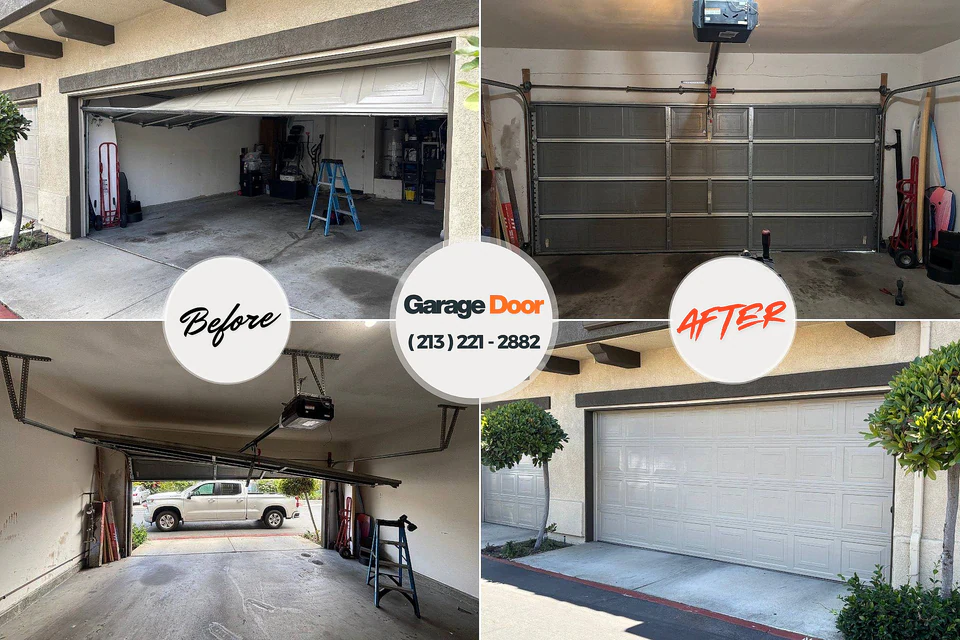Before and after: garage door repair Yoe, PA